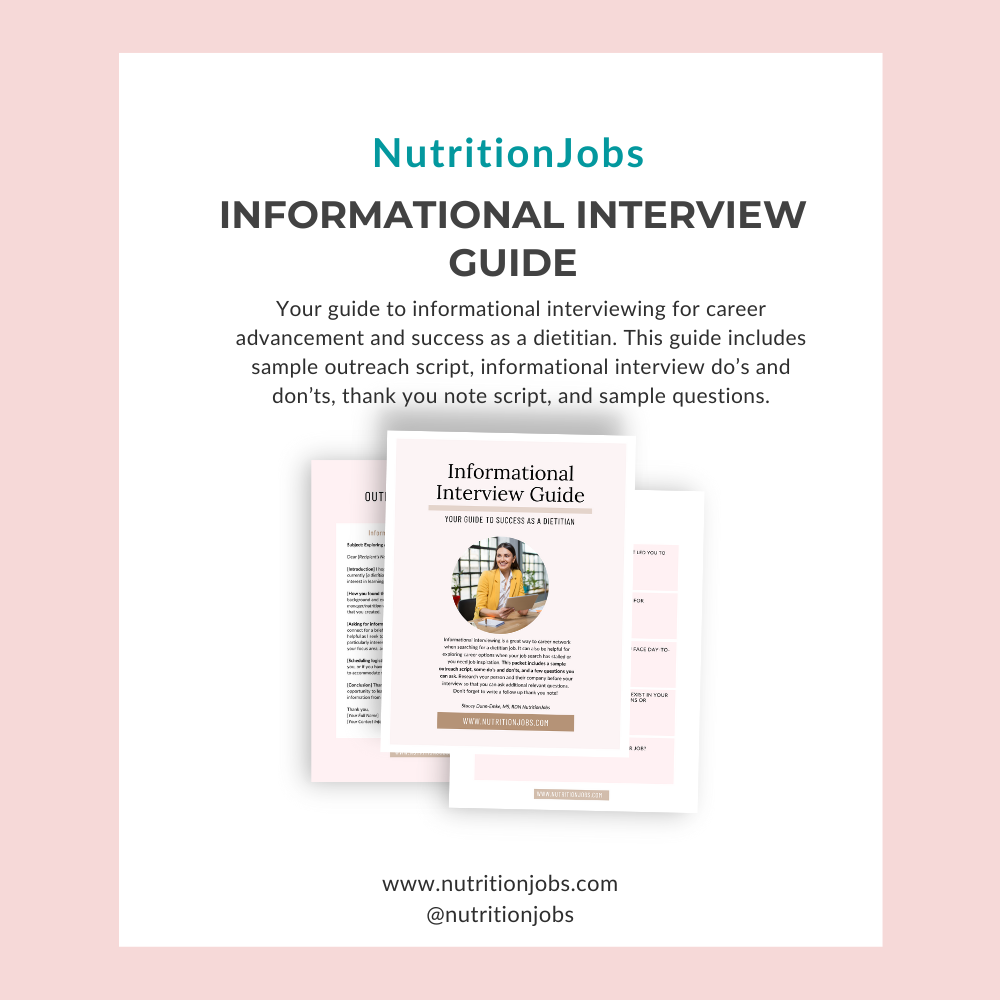 mock up for informational interview guide wih pink background