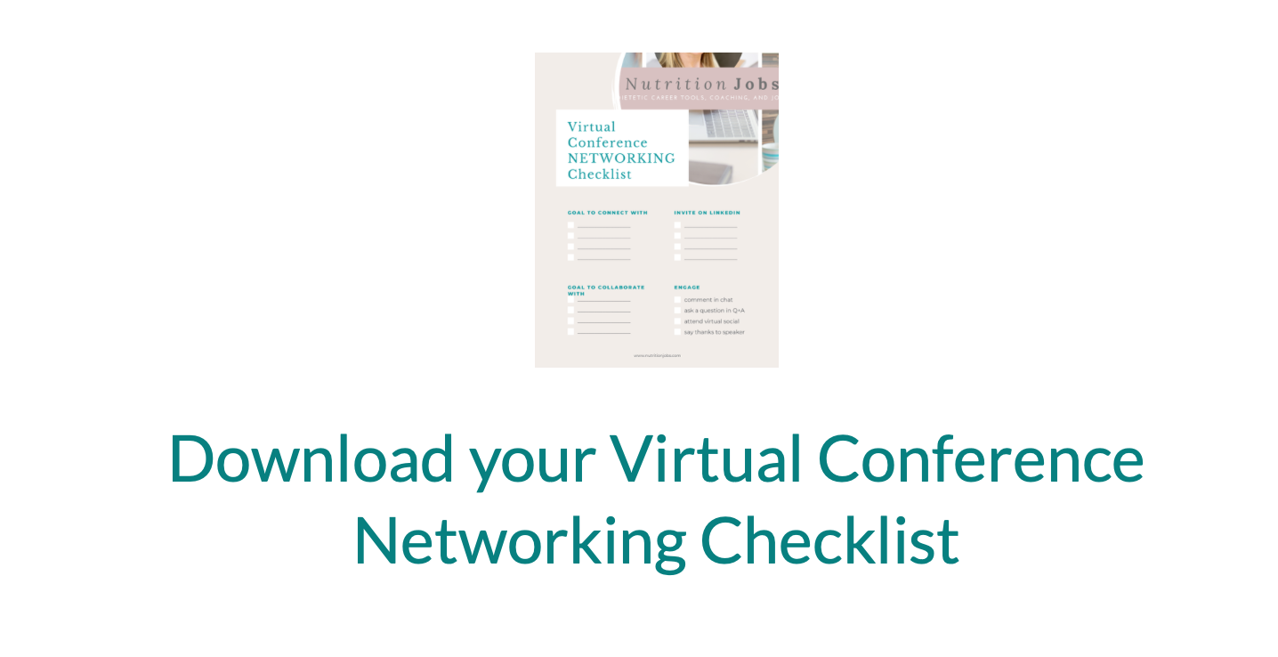 Virtual Conference Networking Checklist Nutritionjobs Virtual Conference Networking Checklist Nutritionjobs
