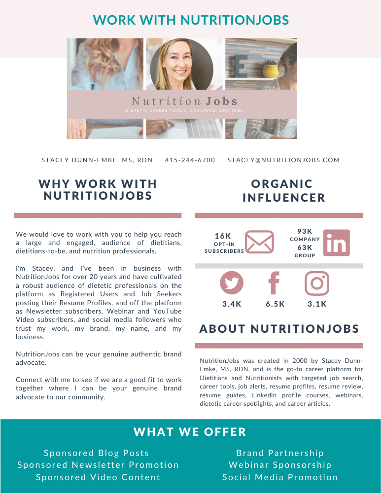 NutritionJobs Media Kit NutritionJobs
